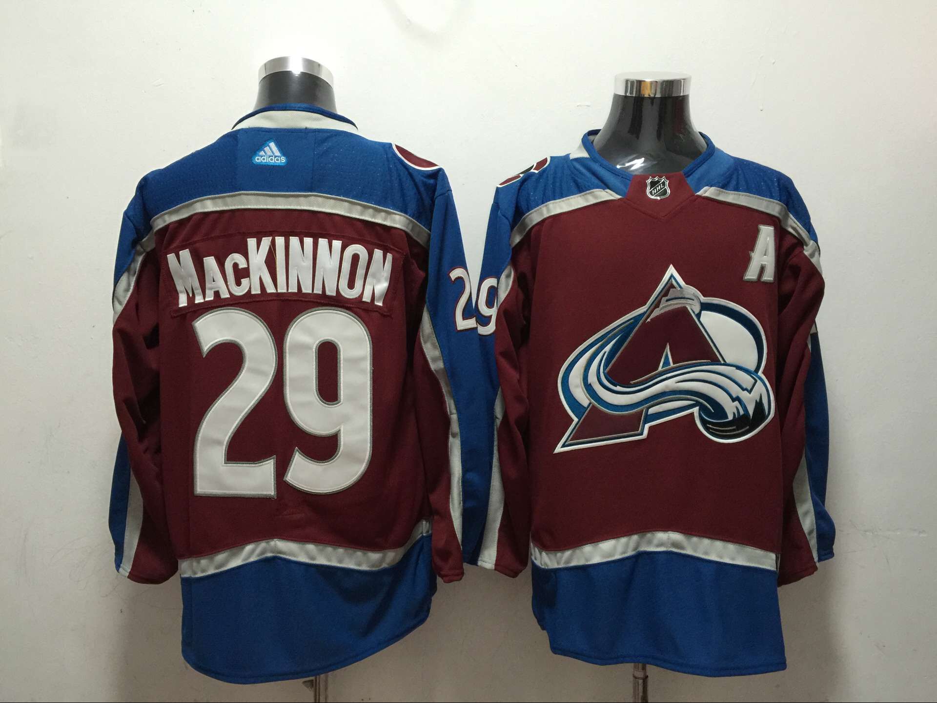 Men Colorado Avalanche 29 Mackinnon Red Adidas Hockey Stitched NHL Jerseys